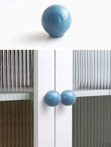 1个彩色陶瓷橱柜门拉手，简约圆形单孔拉手，创意儿童房抽屉装饰拉手，圆形单孔抽屉拉手 - 彩色 - 查看 3