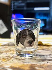 Bicchierino da shot personalizzato con foto del tuo animale domestico, bomboniere personalizzate per feste di compleanno, regali con ritratto personalizzato del tuo animale domestico, multifunzionale, durevole, ornamentale, riutilizzabile, raffinato, elegante, di alta qualità, colorato, moderno, personalizzato, unico, regalo ideale per lui, regalo divertente per amanti dei cani