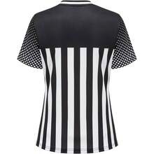 Official Black White Stripe Referee Shirt Collar Classic Umpire Jersey Short Sleeve Ref Jersey Women - Black & White-short Sleeve Collar + Large - View 3