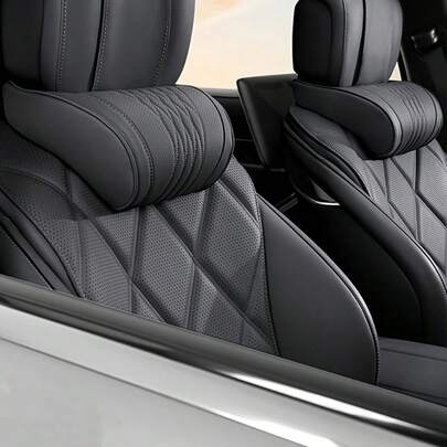 1pc Luxury Napa Headrest - Car Accessory, Car Pillow, Soft & Breathable Design, Neck Support & Contoured Shape, Suitable For All Vehicle Models, Durable High-Quality Material, Ideal For Long Drives & Office Use, Comfortable Seat, Fits Headrest