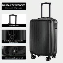 YC-HOGAR Equipaje de mano de 20 pulgadas, maleta rígida, ruedas giratorias ligeras, ABS resistente, equipaje de mano compacto para viajes de fin de semana, hombres y mujeres negro y plateado - Negro - Ver 7