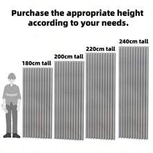 1 件灰色可折叠防水浴帘，涤纶材质，现代风格，可作房间隔断帘，是浴室和家居装饰的理想之选，秋季浴室装饰品，适用于客厅、卧室、浴室、淋浴房。