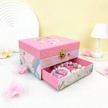 芭蕾天鹅音乐首饰盒带抽屉，粉色首饰收纳盒，女孩生日礼物 - 芭蕾舞鞋 - 查看 6