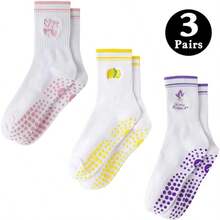 Women's Non-Slip Yoga Socks, Professional Non-Slip Pilates Socks, Women's Indoor Non-Slip Floor Socks, Suitable For Dance, Fitness Training, Yoga, Pilates And Other Sports, Soft, Comfortable, Breathable And Sweat-Absorbing, All-Season, Great For Halloween, Christmas, Valentine's Day Gifts For Family And Friends - Multicolor - View 7
