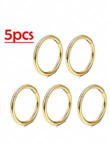 5 Pc 316L Surgical Steel Nose Rings,1.0mm 1.2mm Hoop For Nostril Septum Cartilage Helix Daith Tragus Rook Conch Lip Ear Lobe Piercings - Multicolor - View 14