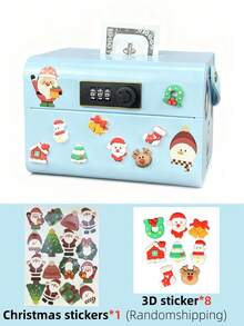 Pink Number Lockable Safe, Lockable Cash Box, Money Saving Lockbox, 7x5.5x4.7 Inch Medium-Sized Password Storage Box, Metal Cash Register, Free Christmas 3D Stickers, Christmas Style Number Box - A Secure Budget And Savings Solution