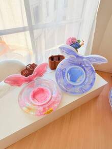 1pc Glitter Butterfly Inflatable Swimming Ring, Summer Water Safety Float Ring, Underarm Pool Floating Circle