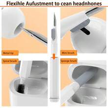 Laptop Phone Screen Cleaner Kit 20-In-1 Keyboard Cleaning Kit With Retractable Big Brush Portable Electronic Device Clean Tool For Camera PC Monitor Earbud TV Tablet Car Screens White - White - View 4