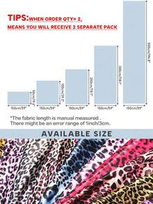 1pc Faux Silk Leopard Print Satin Fabric, Pre-Cut DIY Fashion Sewing Material - Multicolor - View 2