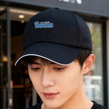 Black cap with the logo of "Yokohama DeNA Baystars" for summer fashion, men's fashionable Baseball cap ball cap retro snapback cap Duckville cap large head around baseball cap low cap unisex small head around graphic print snapback sports duck cap visual low cap breathable - ブラック - チェックする 2