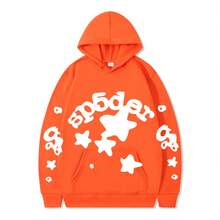 SPSDER Letter Hoodie Couple Spider Web Sweatshirt Top Sweatshirt - 23 - 查看 12