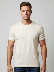 Kit Of 2 Men's T-Shirts 100% Cotton Tshirt Max T Clothing Summer Fashion Basic Everyday Wear - 紅色 - 查看 6