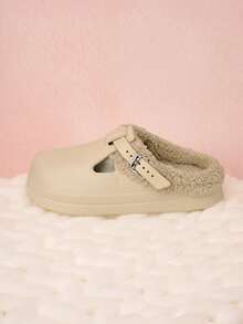 Hatastic 女士套脚木屐，新款冬季EVA塑料轻便厚底时尚室内毛绒拖鞋圣诞礼物