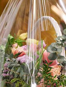 5/10pcs Large Transparent Glass Paper Gift Bags, High Capacity Gift Basket Packaging Plastic Bags, Valentine's Day Wedding Birthday Party Candy Flower Basket Gift OPP Plastic Packaging Bags, Gift Storage Bags Transparent Packaging Basket Gift Boxes Toy Packaging Bags - Clear - View 10