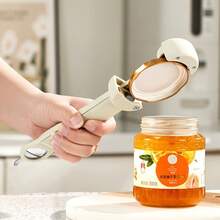 1 Piece Heavy-Duty Multi-Functional Magnetic Retractable Jar And Bottle Opener With Ergonomic Handle, Adjustable Lever Mechanism, And Magnetic Lid Catcher - Zinc Structure, Suitable For Kitchen, Camping, Picnic - One-Handed Operation (Beige And Red), Picnic Accessories, Compact Design, Stylish Bottle Opener, Durable Material, Suitable For Kitchen Professionals, Campers, And Hikers - White - View 3