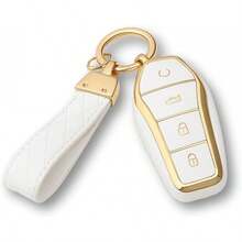 Funda para Llave BYD - Protector de Llave Compatible con BYD King, BYD, BYD Song Plus 2025, Dolphin, Song Pro |   Funda TPU para Llave Inteligente |   Estuche para llaves automático - Gris - Ver 9