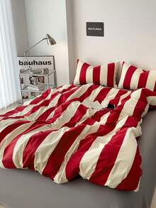 3pcs Thickened Polyester Retro Printed Bedding Set, Suitable For Boys, Girls, Dorm, Bedroom, Zipper Closure, All Season, Soft & Breathable, Fit For Twin, Full, Queen, King Size Bed (1 Duvet Cover, 2 Pillow Shams, No Filler) - Multicolor - View 2