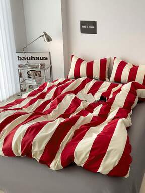 3pcs Thickened Polyester Retro Printed Bedding Set, Suitable For Boys, Girls, Dorm, Bedroom, Zipper Closure, All Season, Soft & Breathable, Fit For Twin, Full, Queen, King Size Bed (1 Duvet Cover, 2 Pillow Shams, No Filler)