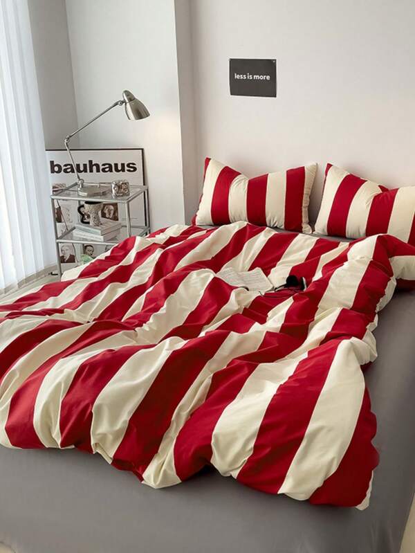 Juego de ropa de cama de 3 piezas con estampado retro de poliéster reforzado, adecuado para niños, niñas, dormitorio, con cierre de cremallera, para todas las estaciones, suave y transpirable, apto para cama individual, doble, queen, king (1 funda nórdica, 2 fundas de almohada, sin relleno)