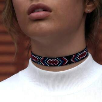 Boho Macrame Woven Handmade Choker Necklace Fashion Geometric Pattern Simple Design Necklace For Women Jewelry Accessories