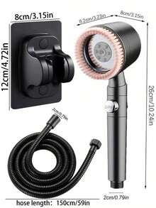 3 قطع/مجموعة رأس دش يدوي ذو ضغط عالي ب- 5 أوضاع. رأس دش دائري حديث بضغط مرتفع وتدليك. 5 أوضاع رش و تصميم موفر للمياه. مع زر إيقاف بلمسة واحدة.
