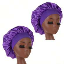 2 Piezas/1 Pieza Gorro de seda para dormir, gorros de satén, gorro de dormir de seda con banda elástica suave, envoltura de cabello de seda para cabello rizado