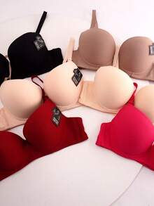 Sujetador de mujer, copa D, paquete de 6, 6 colores, con aros, con sujeción, transpirable, cómodo, tallas grandes. - 6 colores - Ver 6