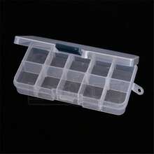 Nueva práctica caja de almacenamiento de plástico de 3.3*15cm con 7 compartimentos, organizador de exhibición de joyas y anillos de cuentas - 7 correas - Ver 3