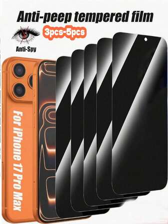 3-5 Stücke Bildschirmschutz/Datenschutz-Bildschirmschutz/Gehärtetes Glas-Folie/Datenschutz/Augenschutz/Stoßfest/Fingerabdruckfrei/Hohe Transparenz/Kompatibel mit iPhone/Smartphone und Zubehör/Bildschirmschutz/ 17/17 Pro/ 17 Pro Max/17 Air/16/16 Plus/16 Pro/ 16 Pro Max/15 Pro/15 Pro Max/14/Pro Max