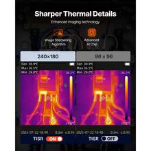 Thermal Camera, TISR Super Resolution 240x180, Thermal Imaging Camera With 2MP Visual Camera, 96x96 IR Resolution, 25HZ Refresh Rate, -4°F To 1022°F, 4 Image Modes & 6 Color Palettes - 2.8-inch Screen, 96*96 Resolution, Non-touchscreen - View 2