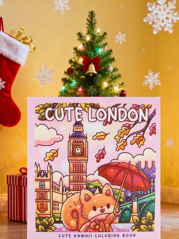 1 Stück buntes Malbuch mit Pariser Sehenswürdigkeiten & niedlichen Charakteren - Süße Designs für Jugendliche und Erwachsene