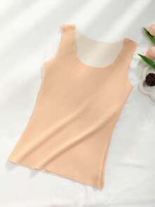 CELILIN 女士保暖吊带背心，时尚舒适，适合居家休闲或外穿。女士瑜伽健身服，运动文胸。 - 杏色 - 查看 5