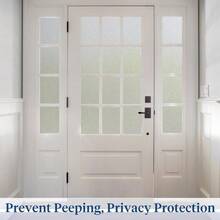 Reeded Glass Window Privacy Film Frosted Glass Window Film Static Cling UV Blocking Stickers Decorative Removable Cover For Bathroom Door Office Non Adhesive 17.5" X 78.7" - 17.5" X 78.7"+Pure - View 3