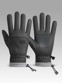 1 Pair Winter Ski & Outdoor Cycling Gloves, Waterproof, Anti-Slip, Thick Lining For Warmth, Built-In Anti-Lost Buckle To Prevent Losing, Unisex