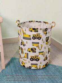 1 pieza Cesta de almacenamiento plegable con patrón de animales de dibujos animados y asa, solución de organización del hogar que ahorra espacio para aperitivos, juguetes y ropa, decoración portátil para dormitorio y sala de estar, contenedor multiusos con diseño plegable - Multicolor - Ver 6