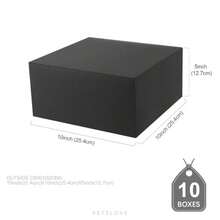 PETSLOVE 10 Gift Boxes 25.4x25.4x12.7 CM Gift Boxes With Lids Matte Black Gift Boxes Bulk For Wedding Party Birthday Groomsman Proposal Boxes For Light Gifts - Black254x254x127CM - View 4