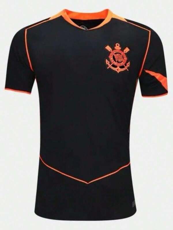 Camisa do corinthia preta laranja novo modelo 2025 Masculina Linda D+