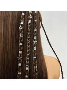 36pcs Dreadlock Wig Accessories Star Pendant Wrap Rope Hair Rings - As Shown In the Picture, 36 Pieces In a Bag - View 4