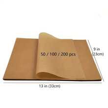 9 X 13inch 50/200 Sheets Pre-Cut Parchment Baking Paper, Unbleached Non-Stick Baking Paper Baking Tray - Suitable For Baking And Cooking, BBQ, Air Fryer And Steam - Non-Stick, Non-Greasy