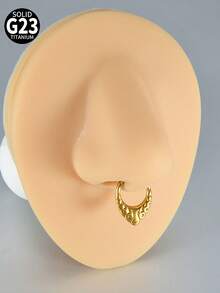 1 chiếc khuyên mũi hình rắn/dơi có bản lề, kiểu bấm, làm từ titan nguyên khối, hình trái tim, dùng cho sụn tai, khuyên xỏ tai hình giọt nước, khuyên xỏ tai daith và helix. - Như thể hiện trong hình ảnh - Xem 4