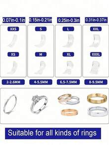 8/16pcs Resin Ring Adjuster, Invisible Ring Sizer Pads, Suitable For Loose Rings, Fits All Finger Sizes. Invisible Ring Sizer Adjuster, Fits Loose Rings - Multiple Finger Sizes, Comfortable And Protective. Adjustable Clear Tightener, Sizer Tool, Jewelry Protector, Suitable For Loose Rings. Ring Adjuster Fits Any Ring, Multiple Sizes Available, Women Ring Sizer.