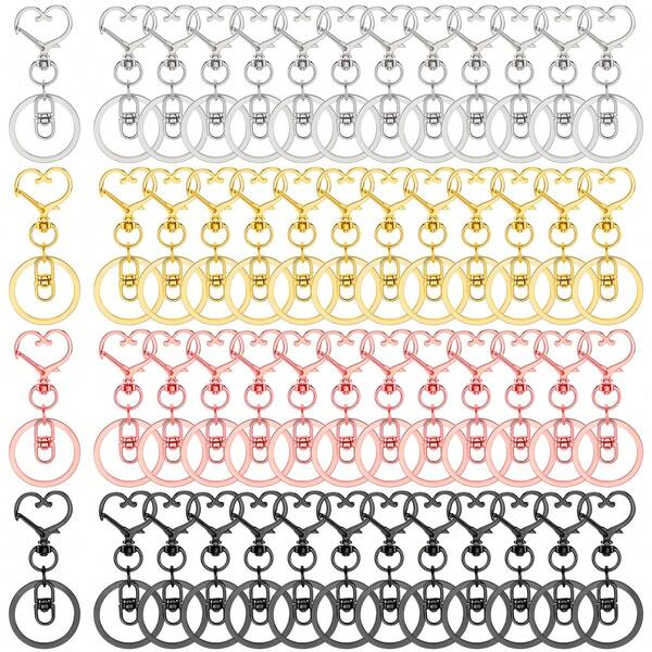 15pcs Heart Shaped Keychain Clips, Metal Snap Keychain, Suitable For Handbags, Wallets, Card Holders, DIY Crafts And Gifts