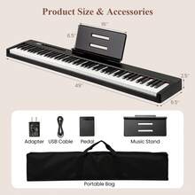 88 Keys Velocity-Sensitive Piano Keyboard Portable Full Size Electric Keyboard Black - 美規A型插(110-127V) - 查看 2