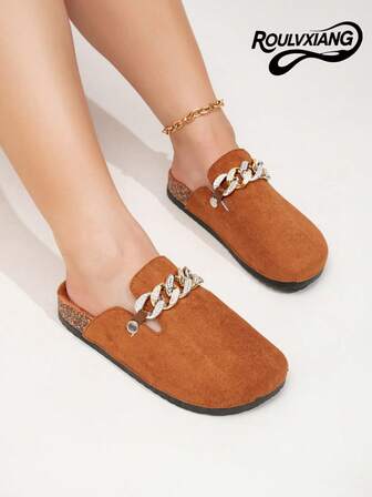 Women's Fashion Shoes, Ladies' House Slippers, Sandals, Flats, Couples Shoes, Women's & Men's Flip Flops, Men's Thick-Soled Brown Sandals Beach Shoes