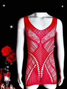 Vestido hueco de mujer de red de pescar, lencería sexy para una noche romántica
