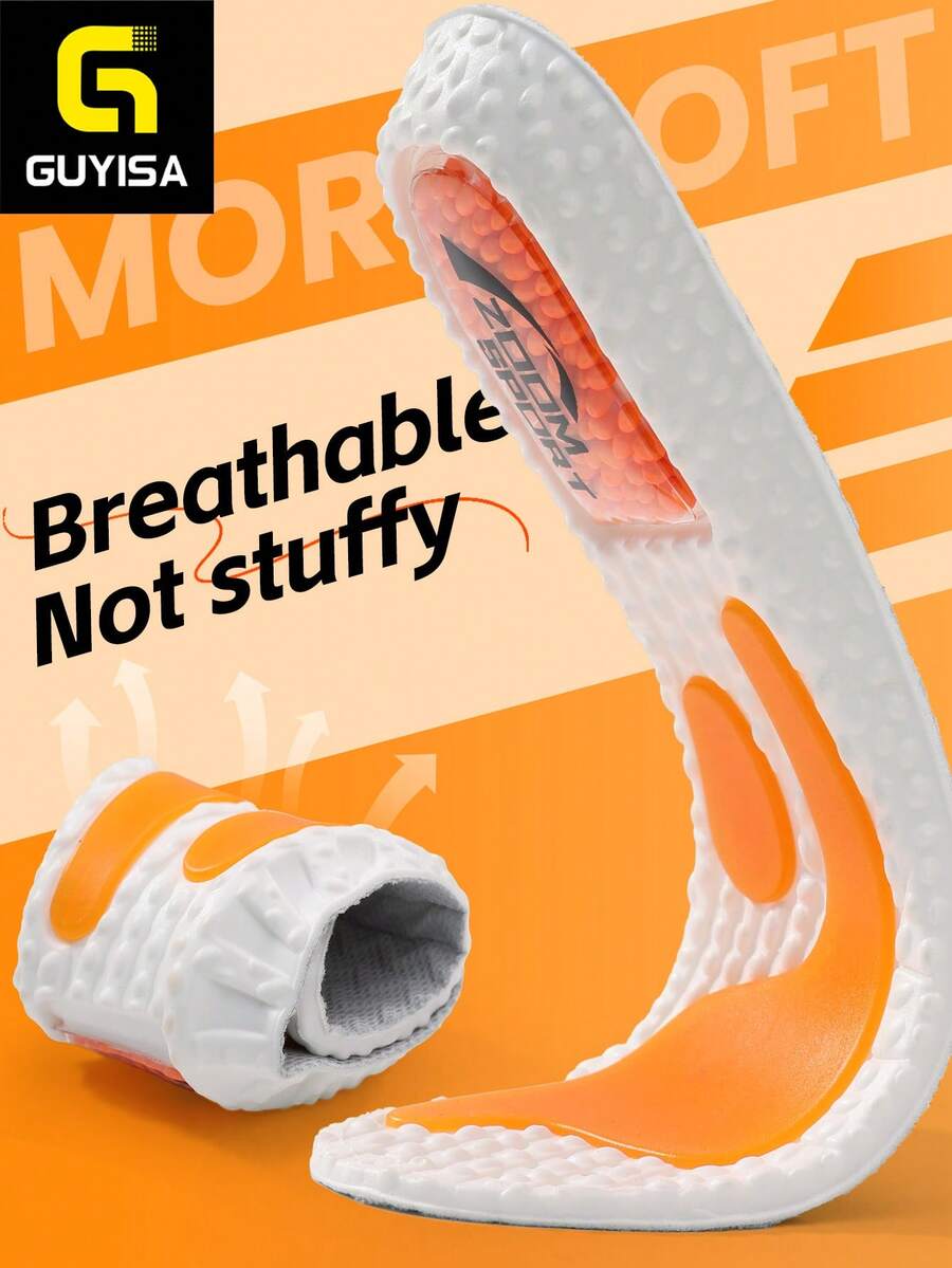 GUYISA 舒适鞋垫，透气，防臭，减震，足弓支撑，柔软舒适，时尚外底设计，功能性工作鞋垫，适用于防护鞋，柔软不疲劳，工作时倍感轻松，灰色 - 灰色 - 查看 1