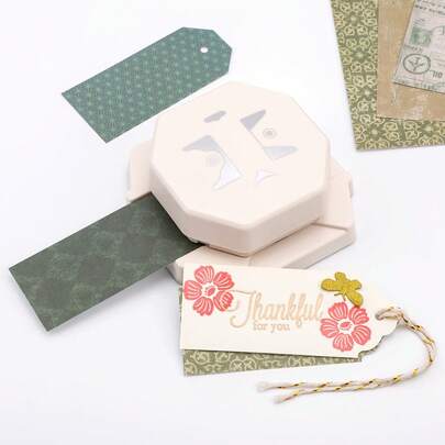 Perforadora de etiquetas 4 en 1 para manualidades de papel; 4 formas de perforadoras de esquinas de etiquetas para hacer tarjetas DIY y scrapbooking