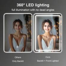 Espejo de baño LED con iluminación Espejo de baño con interruptor táctil, regulable, 3 colores de luz Espejo de baño ajustable con iluminación