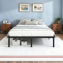 HOOMIC Twin/Full/Queen/King Bed Frame, 14 Inch Metal Platform Bed With Ample Storage, No Box Spring Needed, Easy Assembly, Black - màu đen - Xem 3