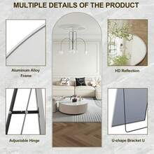 Arched Full Length Floor Mirror, 64" Silver Standing Mirror With Shatter-Proof Glass - Bạc - Xem 3